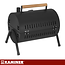 Kaminer Draagbare barbecue met deksel, 2 roosters en thermometer 36,5 x 28 x 41,5 cm