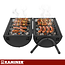 Kaminer Draagbare barbecue met deksel, 2 roosters en thermometer 36,5 x 28 x 41,5 cm