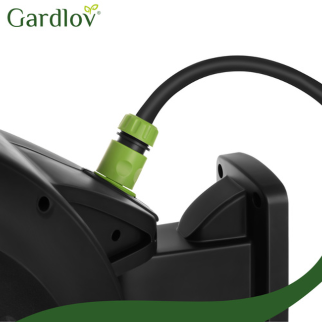 Gardlov Automatische wandslanghaspel met 30 m slang en 7 standen sproeipistool