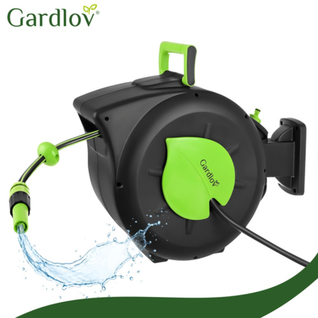 Gardlov Automatische wandslanghaspel met 30 m slang en 7 standen sproeipistool