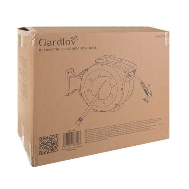 Gardlov Automatische wandslanghaspel met 30 m slang en 7 standen sproeipistool