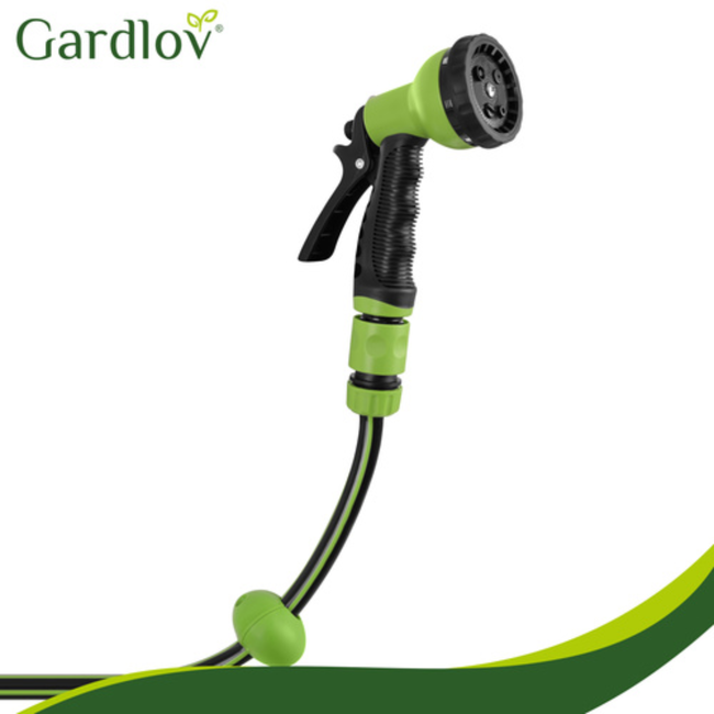 Gardlov Automatische wandslanghaspel 20 m zwart groen met 7 standen sproeipistool