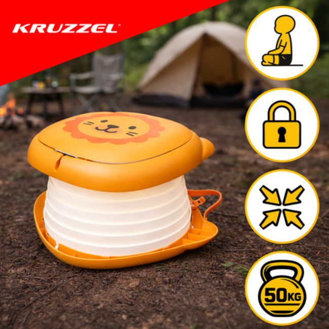 Kruzzel Draagbaar kinderpotje Leeuw opvouwbaar voor auto, camping en onderweg