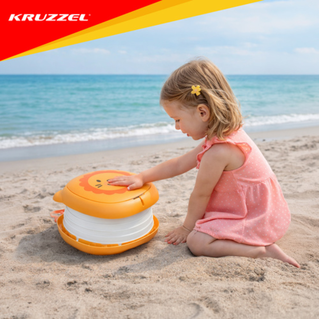 Kruzzel Draagbaar kinderpotje Leeuw opvouwbaar voor auto, camping en onderweg