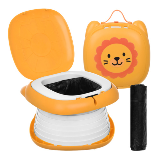 Kruzzel Draagbaar kinderpotje Leeuw opvouwbaar voor auto, camping en onderweg