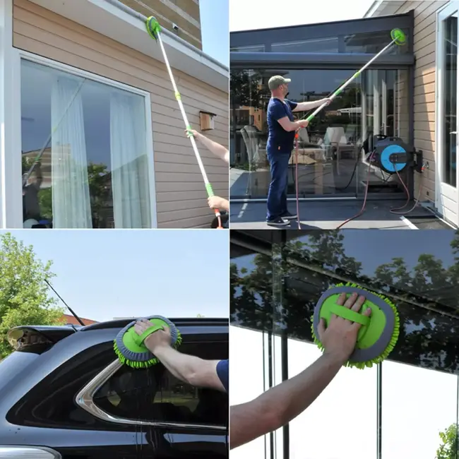 ProPlus Telescopische wasborstel met chenille - uitschuifbaar tot 2,50 meter - ideaal voor auto, caravan en tuin