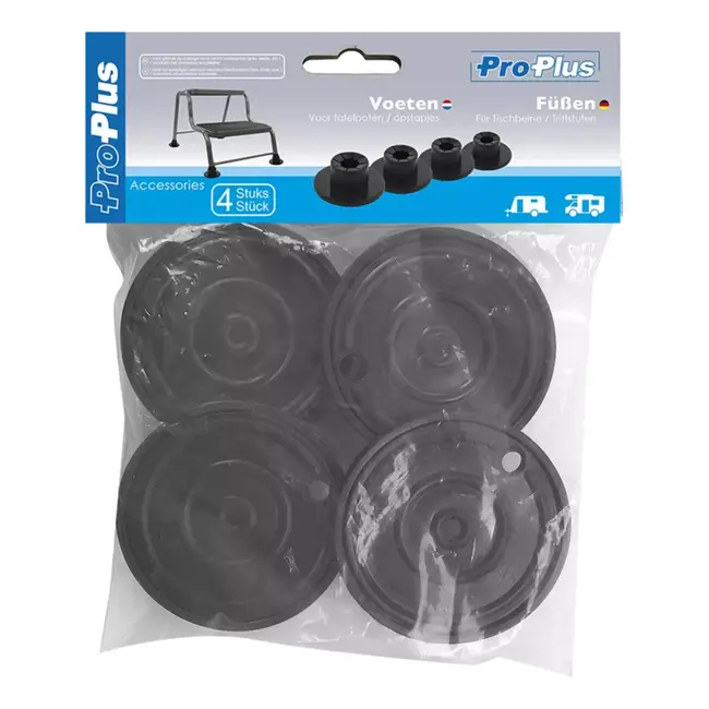 ProPlus Voetenset voor tafelpoten en opstapjes - Ø35 mm - 4 stuks - zwart kunststof