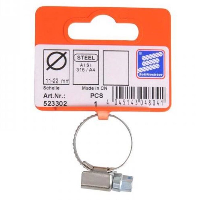 Seilflechter Slangklem - RVS AISI 316 - 11-22 mm - Corrosiebestendig