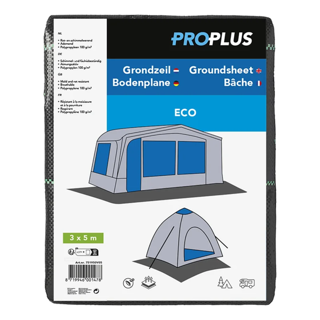 ProPlus Grondzeil ECO - Rot- en schimmelwerend - Ademend - 3 x 5 meter