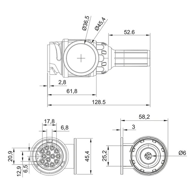 ProPlus 13-polige stekker - PVC - 1-gaats tule - Type Jaeger