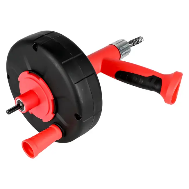 Hofftech Rioolveer - Boormachine Aangedreven - 7.6 Meter - Kurkentrekker Uiteinde - Sterk Pistool Handvat