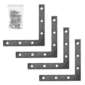Benson Raamhoek - Verzinkt IJzer - Inclusief Schroeven - 100 x 100 x 15 mm - 4 stuks