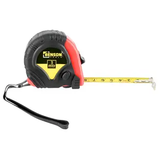 Benson Meetlint - Rubber Behuizing - 3 Meter - 19 mm - Lichtgewicht en Nauwkeurig