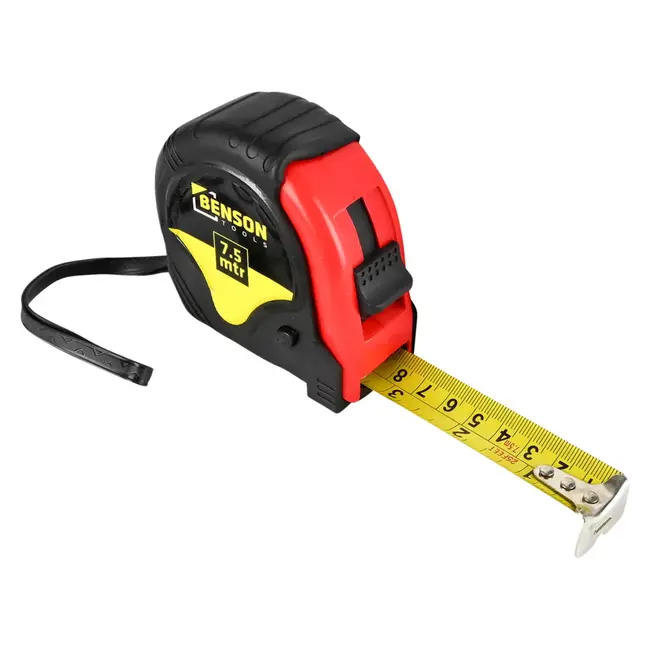 Benson Rolmaat - Meetlint Rubber - 7.5 meter - 25 mm - Lichtgewicht - Manueel vergrendelsysteem