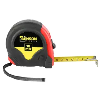 Benson Rolmaat - Meetlint Rubber - 10 meter - 25 mm - Lichtgewicht - Manueel vergrendelsysteem