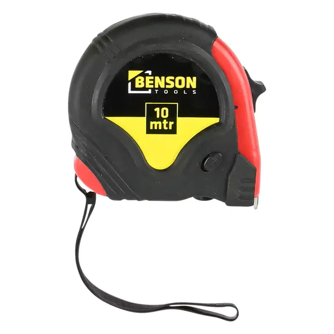 Benson Rolmaat - Meetlint Rubber - 10 meter - 25 mm - Lichtgewicht - Manueel vergrendelsysteem