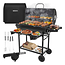 Kaminer Houtskoolbarbecue met deksel, thermometer, 108 x 67 x 96 cm voor tuin en terras