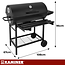 Kaminer Houtskoolbarbecue met deksel, thermometer, 108 x 67 x 96 cm voor tuin en terras