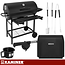 Kaminer Houtskoolbarbecue met deksel, thermometer, 108 x 67 x 96 cm voor tuin en terras