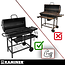 Kaminer Houtskoolbarbecue met deksel, thermometer, 108 x 67 x 96 cm voor tuin en terras