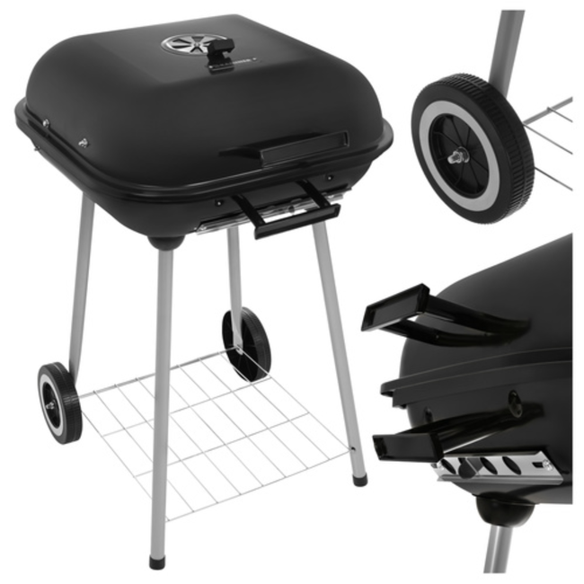 Kaminer Houtskoolbarbecue met deksel, 77 x 53 x 46 cm voor tuin en terras