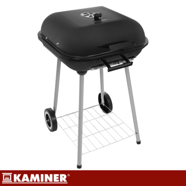 Kaminer Houtskoolbarbecue met deksel, 77 x 53 x 46 cm voor tuin en terras