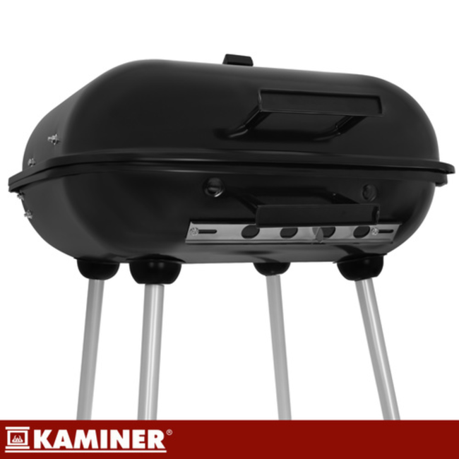 Kaminer Houtskoolbarbecue met deksel, 77 x 53 x 46 cm voor tuin en terras
