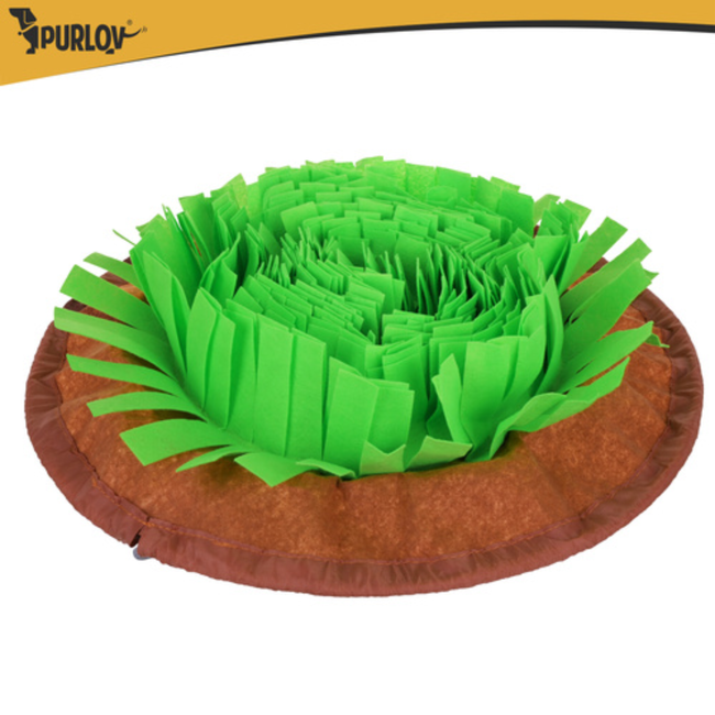 Purlov Grote snuffelmat voor honden en katten met antislip en verstelbaar trekkoord 48 x 48 cm