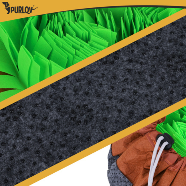 Purlov Grote snuffelmat voor honden en katten met antislip en verstelbaar trekkoord 48 x 48 cm