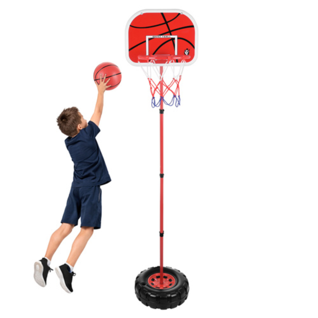 Kruzzel Vrijstaande basketbalset voor kinderen 170 cm met basketbalbord, ring, net, bal en pomp