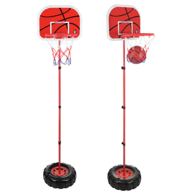 Kruzzel Vrijstaande basketbalset voor kinderen 170 cm met basketbalbord, ring, net, bal en pomp