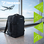 Trizand Zwarte handbagage rugzak 40 x 25 x 20 cm met 7 vakken en kofferbevestiging