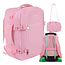 Trizand Roze 2-in-1 handbagage rugzak 40 x 25 x 20 cm met 7 vakken en anti-diefstalvak