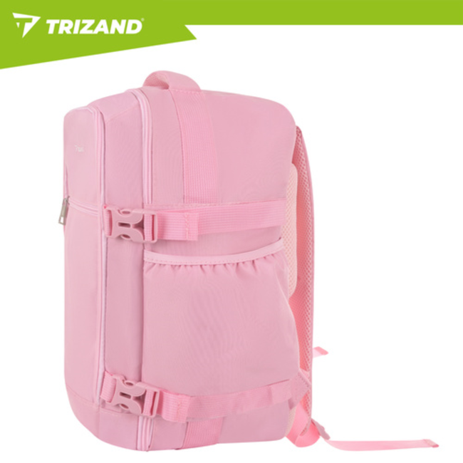 Trizand Roze 2-in-1 handbagage rugzak 40 x 25 x 20 cm met 7 vakken en anti-diefstalvak