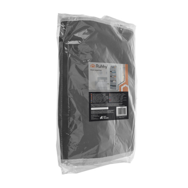 Ruhhy Deur organizer grijs wit 142 x 40 x 17 cm met 5 planken en extra vakken