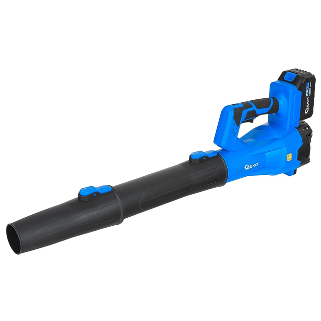 GEKO Draadloze bladblazer 21 V met 2 x 4000 mAh accu en luchtsnelheid tot 260 km/h