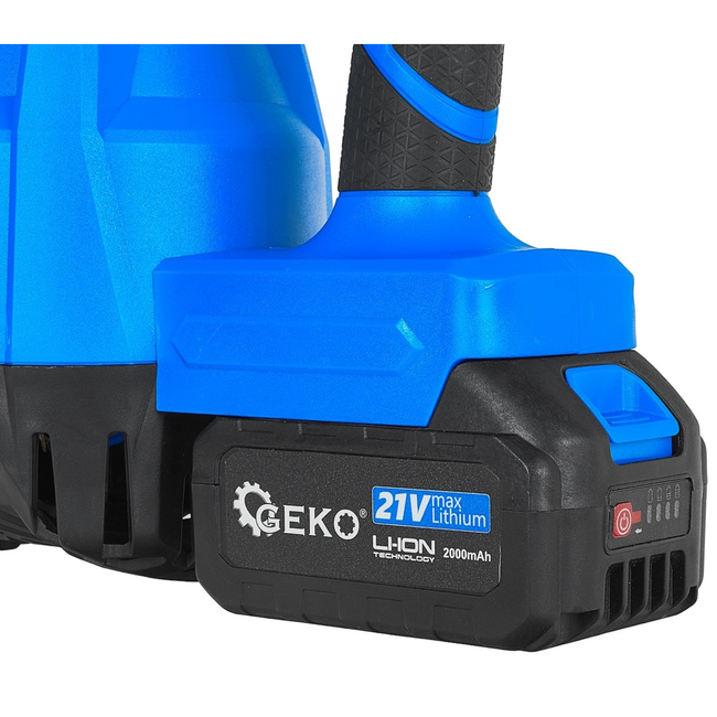 GEKO Draadloze bladblazer 21 V met 2 x 4000 mAh accu en luchtsnelheid tot 260 km/h