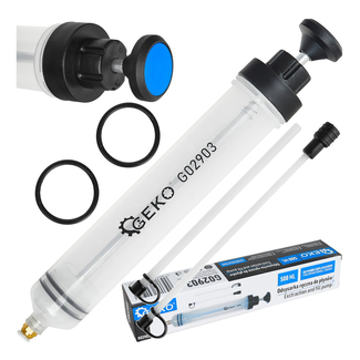 GEKO Vloeistof extractor 500 ml met schaalverdeling en 2 slangen voor werkplaats en garage