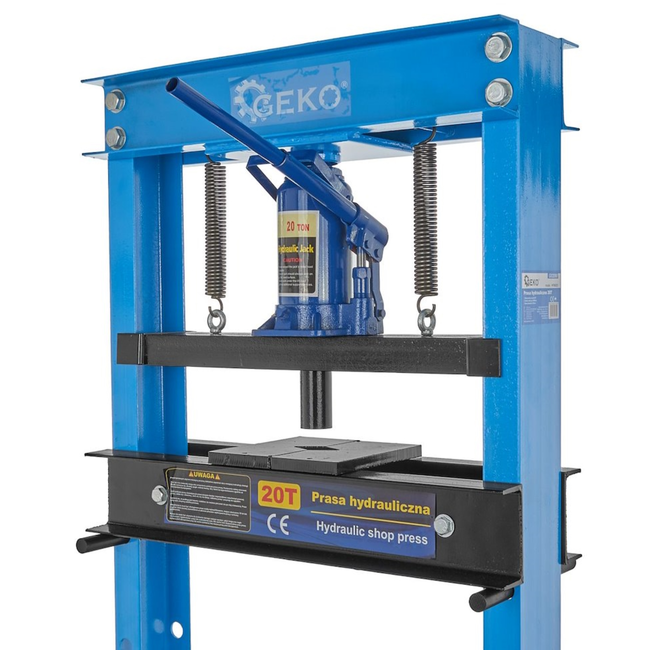 GEKO 20 ton hydraulische pers met verstelbare tafel en 180 mm slag
