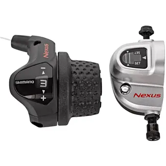 Shimano 3-speed draaishifter met kabel en shiftbox - ergonomisch ontwerp - 1800 mm kabel