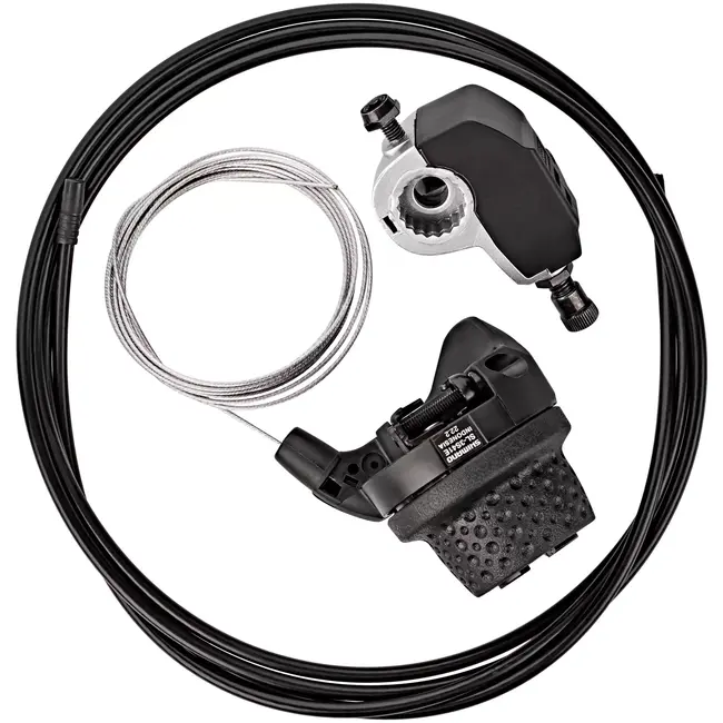 Shimano 3-speed draaishifter met kabel en shiftbox - ergonomisch ontwerp - 1800 mm kabel
