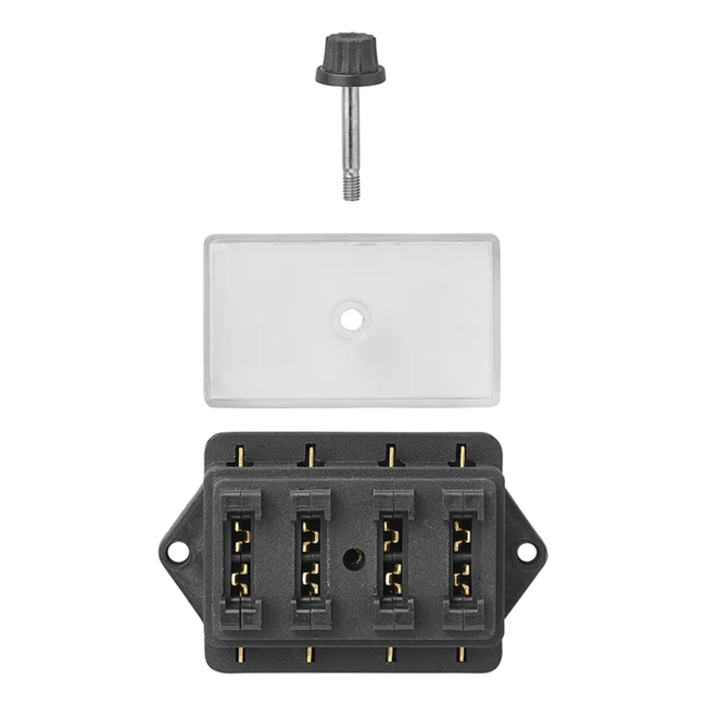 ProPlus Waterdichte verbindingsdoos - 4-polig - voor 4 steekzekeringen - max. 30 amp - transparant deksel