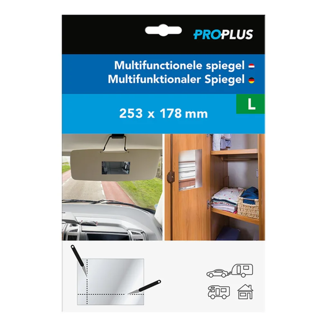 ProPlus Multifunctionele plakspiegel - flexibel - op maat snijden - 253 x 178 mm