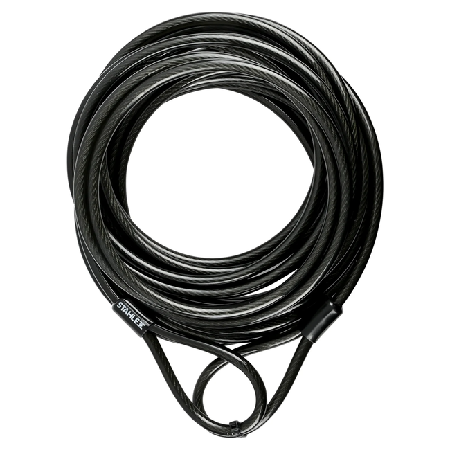 Stahlex Staalkabel met lussen - 10 meter - 8 mm dik - geplastificeerd - extra beveiliging