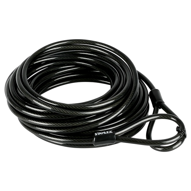 Stahlex Staalkabel met lussen - 10 meter - 8 mm dik - geplastificeerd - extra beveiliging