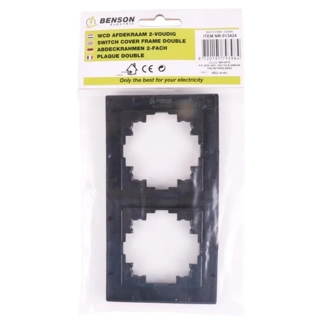 Benson Stijlvol afdekraam - 2-voudig - zwart - compact formaat - 152 x 81 x 10 mm