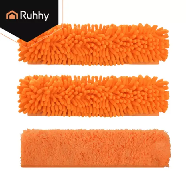 Ruhhy Telescopische raamwisser 1,8 m met 180° draaikop en microvezel hoezen voor streeploos resultaat