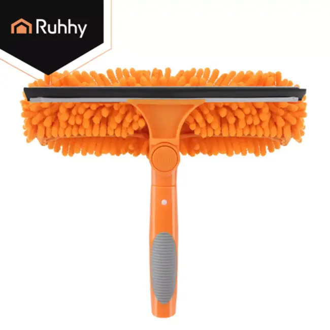 Ruhhy Telescopische raamwisser 1,8 m met 180° draaikop en microvezel hoezen voor streeploos resultaat