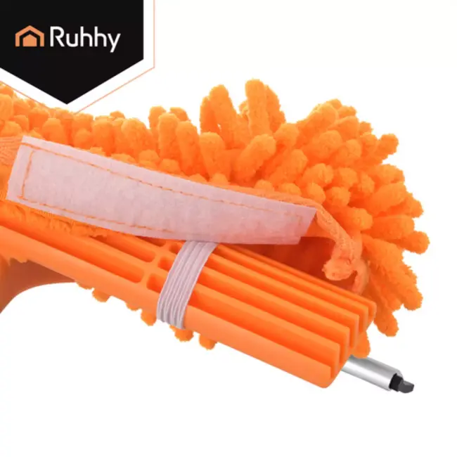 Ruhhy Telescopische raamwisser 1,8 m met 180° draaikop en microvezel hoezen voor streeploos resultaat