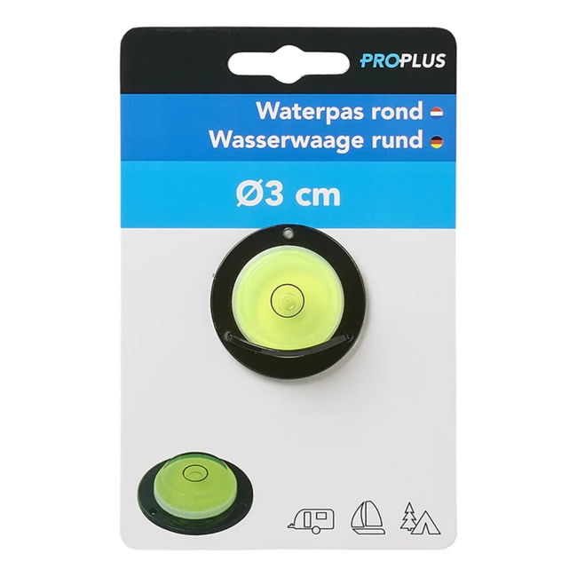 ProPlus Ronde waterpas - kunststof - 30 mm - zwart/geel